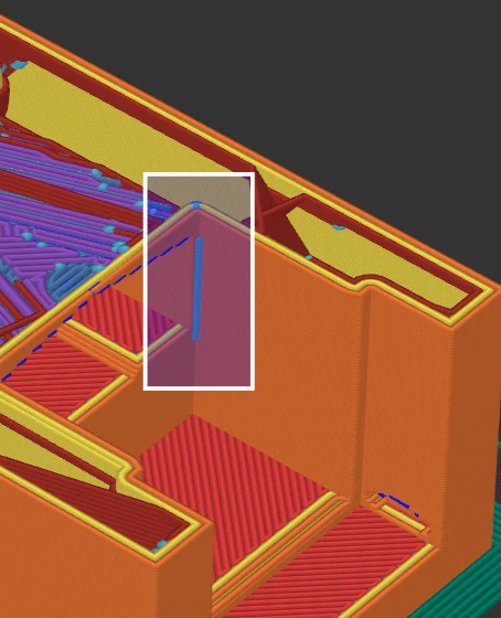 Blue line shows deretraction positions